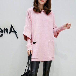 Áo hoodie nữ tay dài dáng rộng có túi