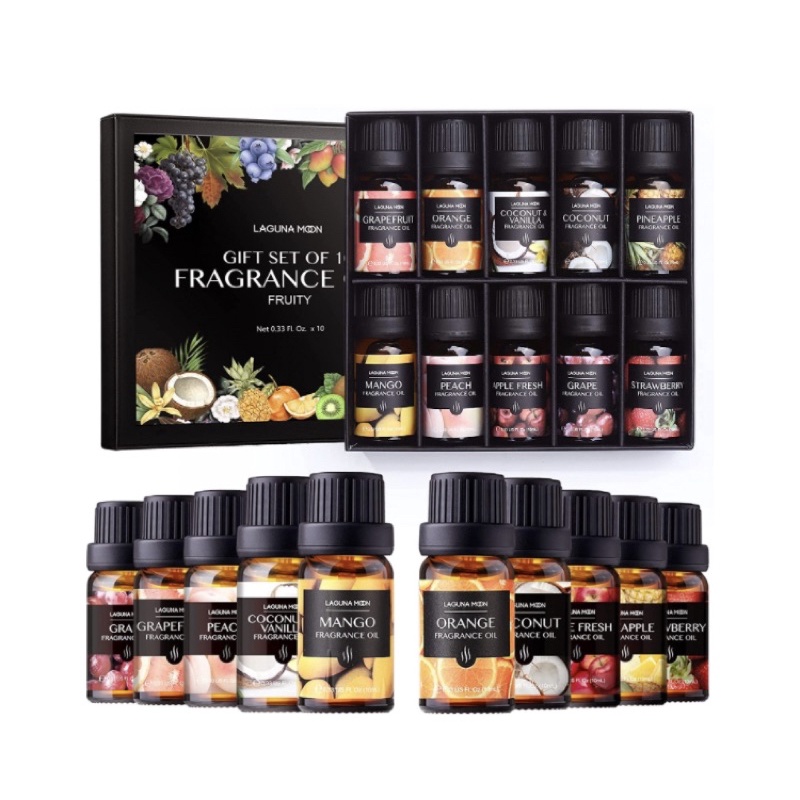 Set 16 chai tinh dầu hữu cơ Organic Lagunamoon Essential Oils 10ml/chai USA