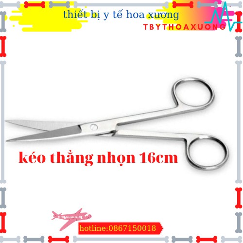 [FREESHIP]KÉO THẲNG NHỌN 18 CM CẮT BÔNG BĂNG CHỈ Y TẾ