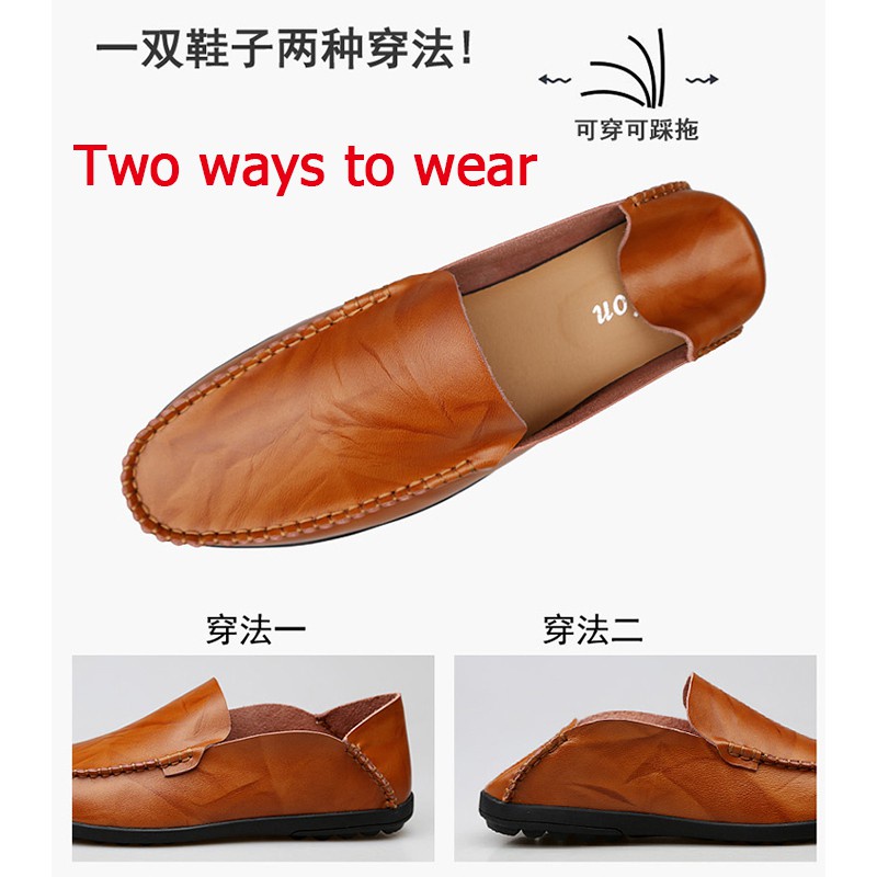 Giày Lười Da Bò Cho Nam (4 Màu) # Murah