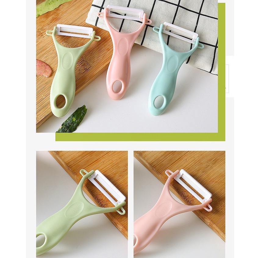 Dụng cụ nạo gọt trái cây rau củ quả lưỡi sứ MS88114 , Em Cún Store