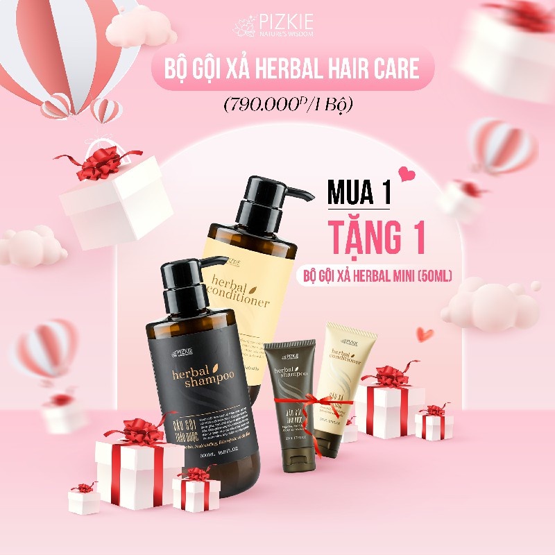 COMBO Dầu Gội - Dầu Xả (500ml) Thảo Dược HERBAL SHAMPOO &amp; HERBAL_CONDITIONER  Phục Hồi Nuôi Dưỡng Bảo Vệ Da Đầu