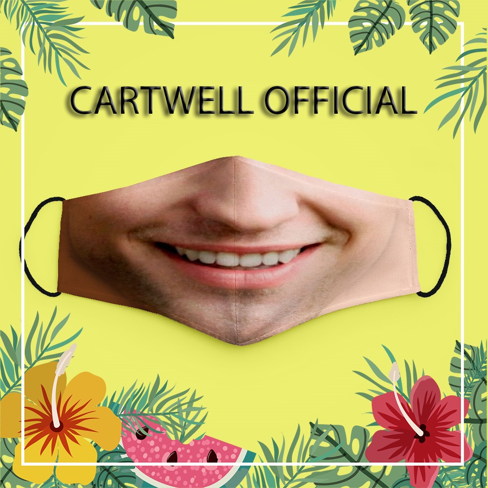 Khẩu trang in hình mặt người hề mặc người hài hước bựa Robert Pattinson CARTWELL thoáng khí phòng ô nhiễm dành cho nam n