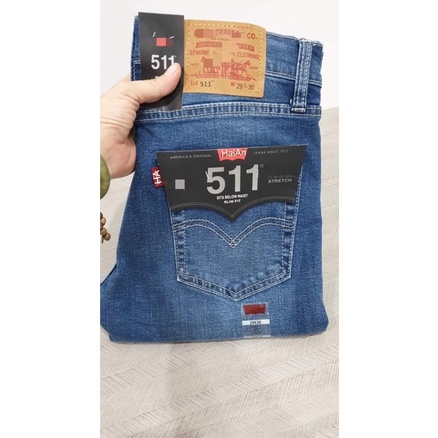 Quần jean nam màu xanh nhạt ống đứng - chất vải co giãn Hải An Jeans