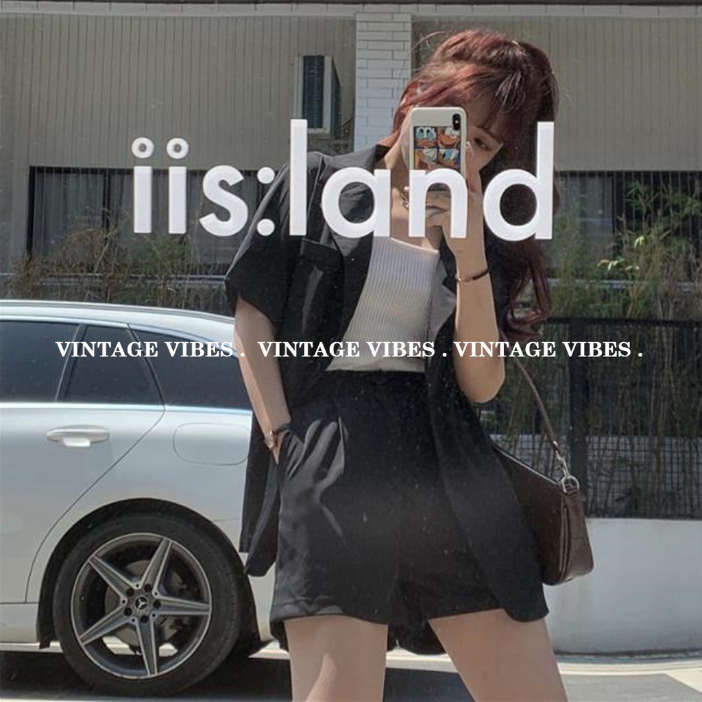 Set áo blazer vest tay lỡ kèm quần short - Ảnh thật cận chất 1000% | BigBuy360 - bigbuy360.vn