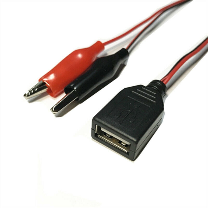 DIYMORE Dây cáp kẹp cá sấu kiểm tra chuyển đổi nguồn điện nối đầu cắm USB