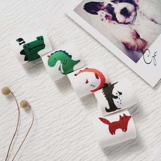 Tất trắng icon khủng long chibi - cổ ngắn