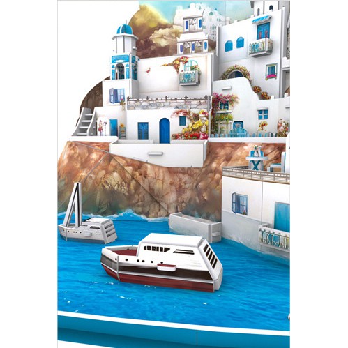 Mô Hình Xếp Hình 3D CubicFun - Santorini Island (Hy Lap) - MC195h