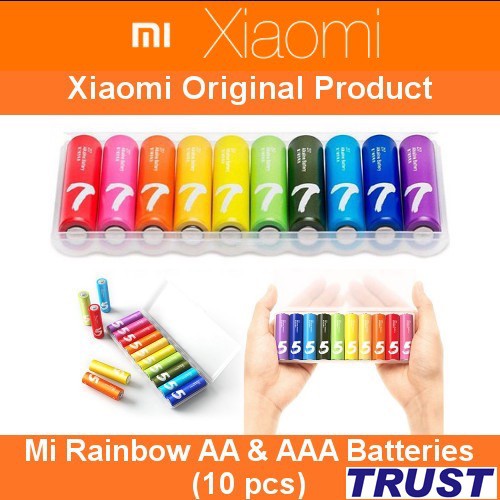 Pin Xiaomi Rainbow 5 (AA) và 7 (AAA) vỉ 10 viên - Pin AA/AAA Xiaomi Rainbow Alkaline dung lượng cao