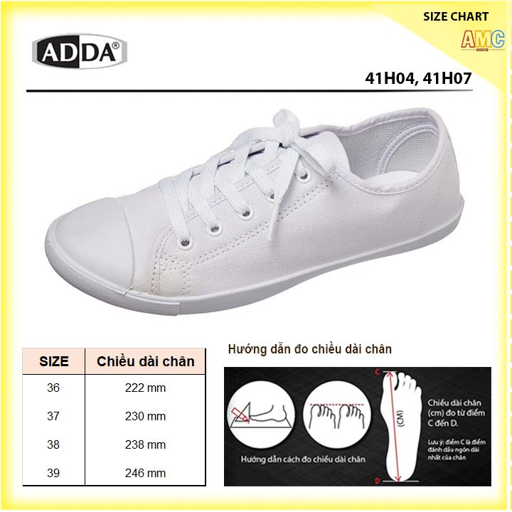 Giày bata vải học sinh Thái Lan siêu nhẹ ADDA 41H07