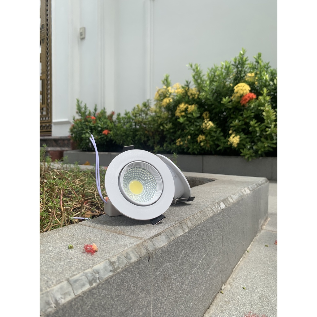 Đèn âm trần xoay góc chiếu combo 5 bóng đèn led âm trần công suất 5w chip cob đế tản nhiệt BH 12 tháng