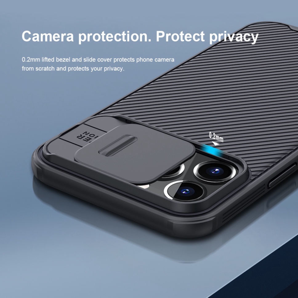 Ốp lưng NILLKIN kết hợp miếng bảo vệ camera sau chuyên dụng iPhone 13 Pro / 13 Pro Max / 13 Mini / 12 Pro / 12 Pro Max /