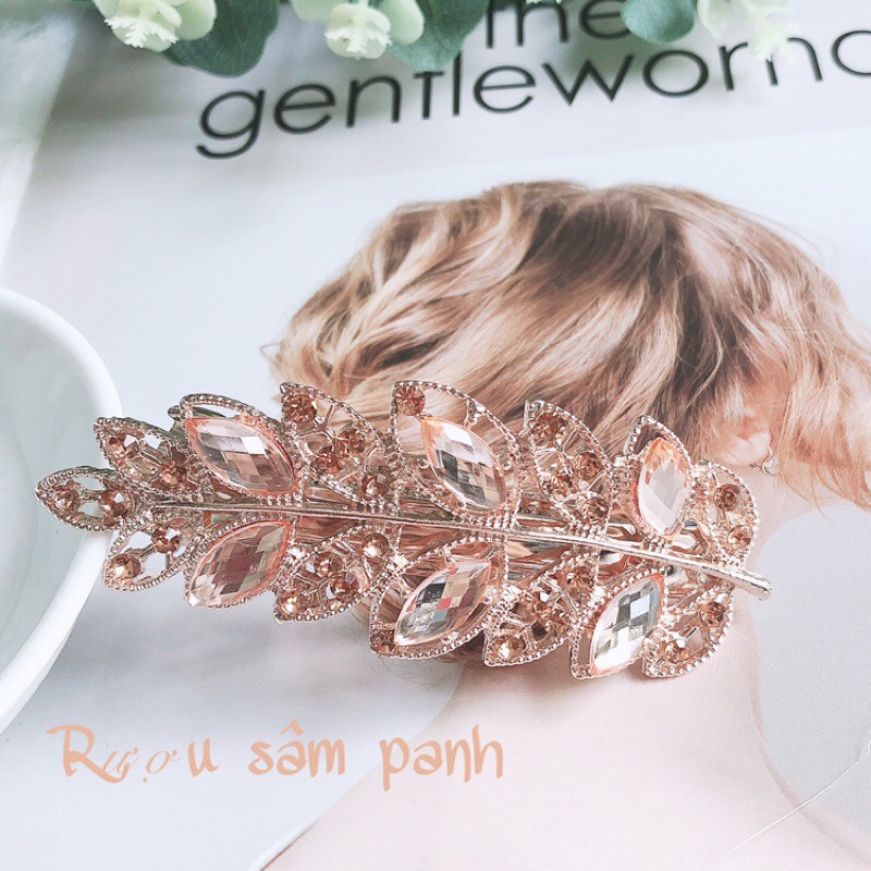 Kẹp đuôi tóc hình chiếc lá thanh lịch cho nữ để