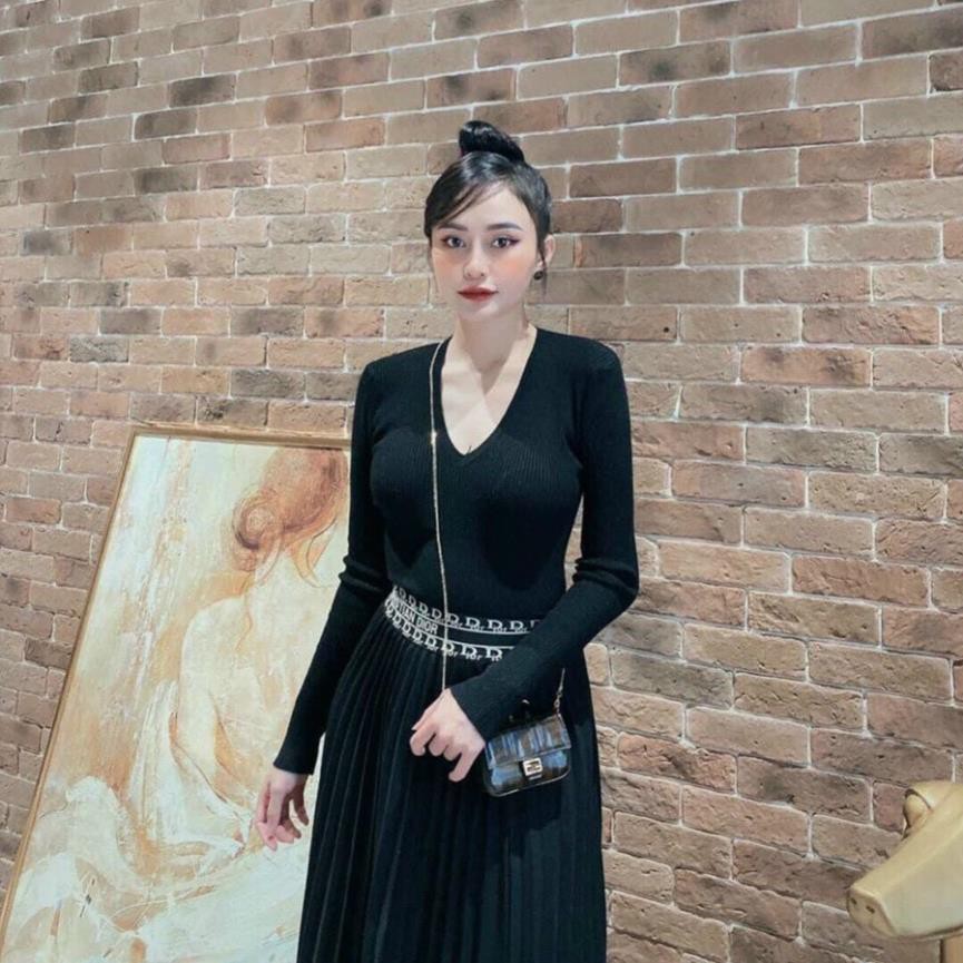 Chân Váy Dạ Dáng Dài Nữ Xếp Ly TEMA - Chân Váy Xếp Ly Cạp Chun Siêu Xinh | BigBuy360 - bigbuy360.vn