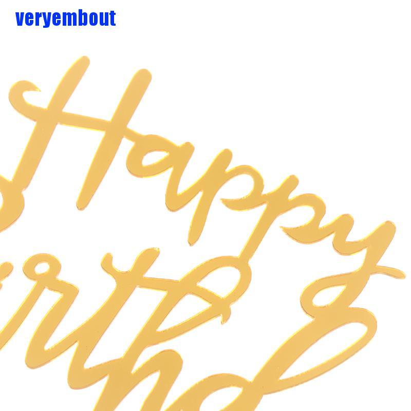 1 Topper Trang Trí Bánh Kem Chữ Happy Birthday Bằng Nhựa Acrylic
