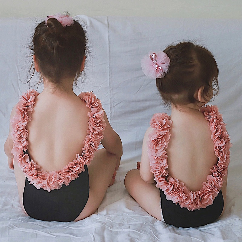 Đồ Bơi In Hoa Hở Lưng Xinh Xắn Cho Bé Gái 1-5 Tuổi