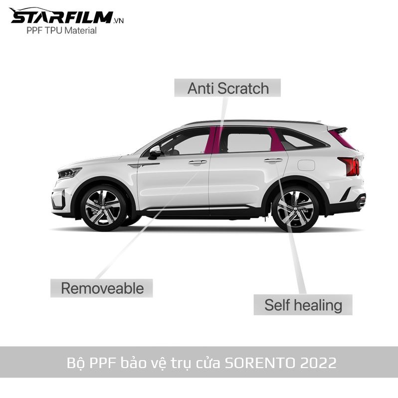 KIA SORENTO 2022 PPF TPU Trụ bóng chống xước tự hồi phục STARFILM