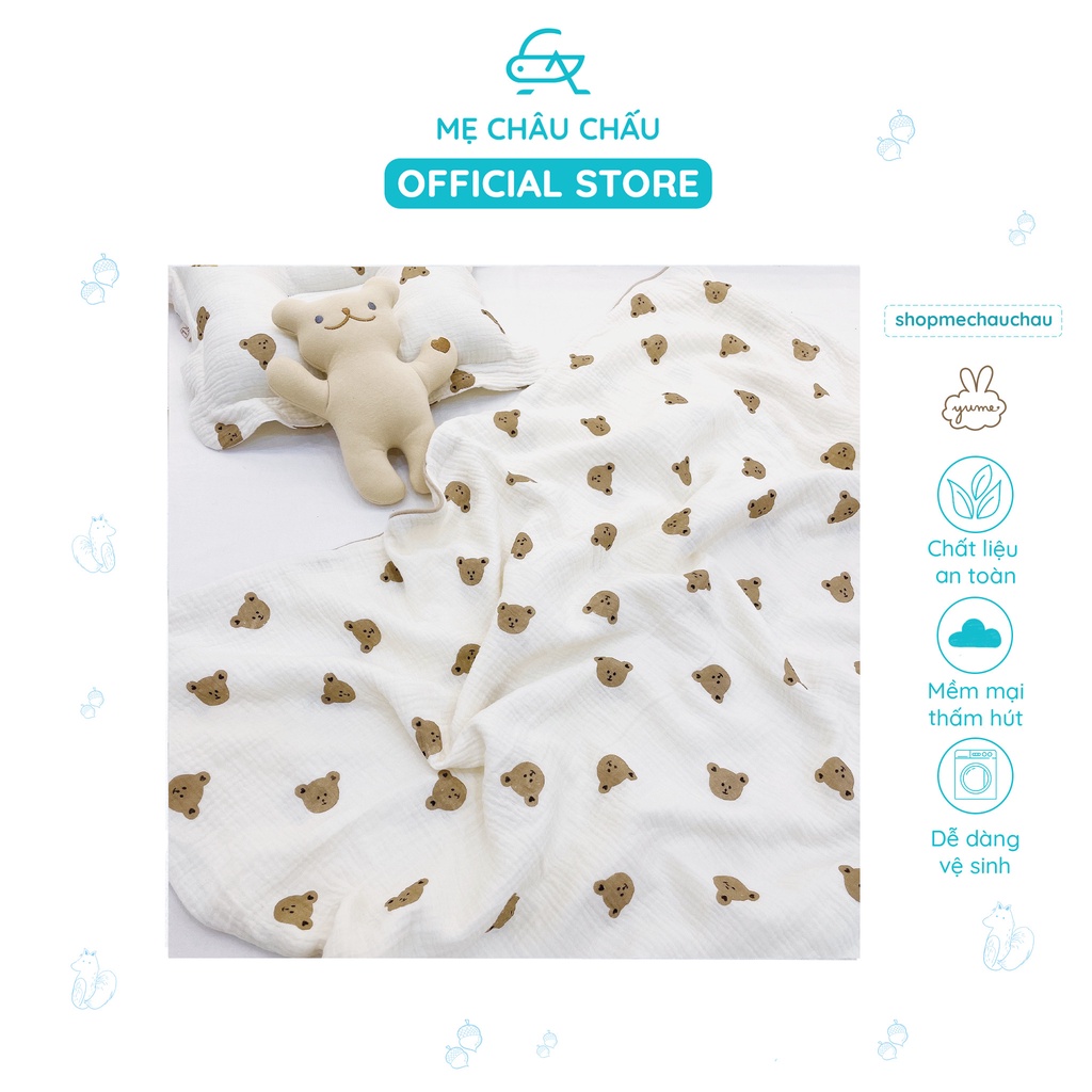 [FULL]Chăn Xô Muslin Organic Yume Cho Bé KT 90*100cm và 120*120cm (Chăn)