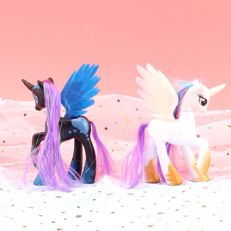 Trang trí bánh sinh nhật  ngựa pony sừng nhựa đẹp