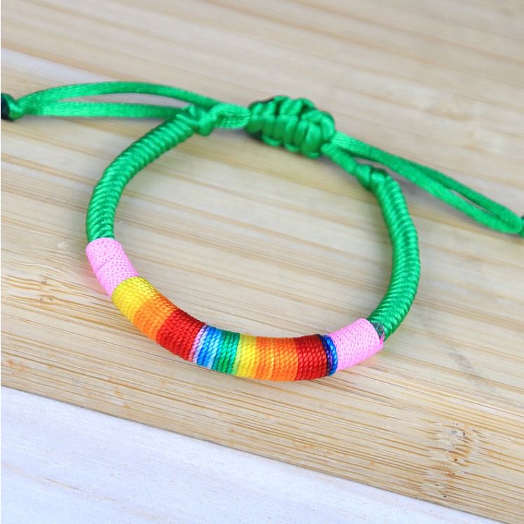 Vòng Tay EBI Chỉ Màu Ngũ Sắc Tây Tạng Bình An May Mắn Dây rút tùy chỉnh độ rộng