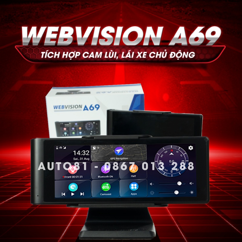 Camera hành trình Webvision A69, ghi hình trước sau, g.iám s.át định vị xe từ xa- HÀNG THANH LÝ
