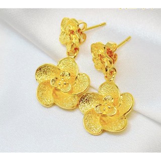 Bông tai hình hoa mai mạ vàng 24 cực sang