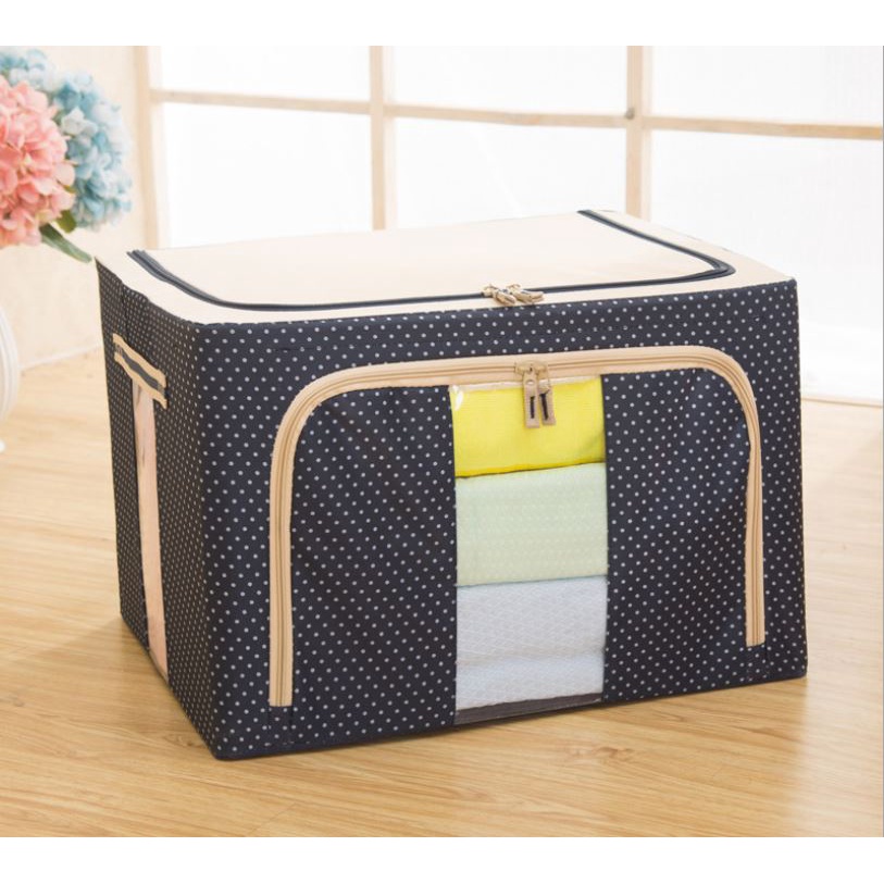 Hộp Đựng Quần Áo Chăn Màn Khung Thép Cao Cấp Loại To Tiện Lợi 66 Lit