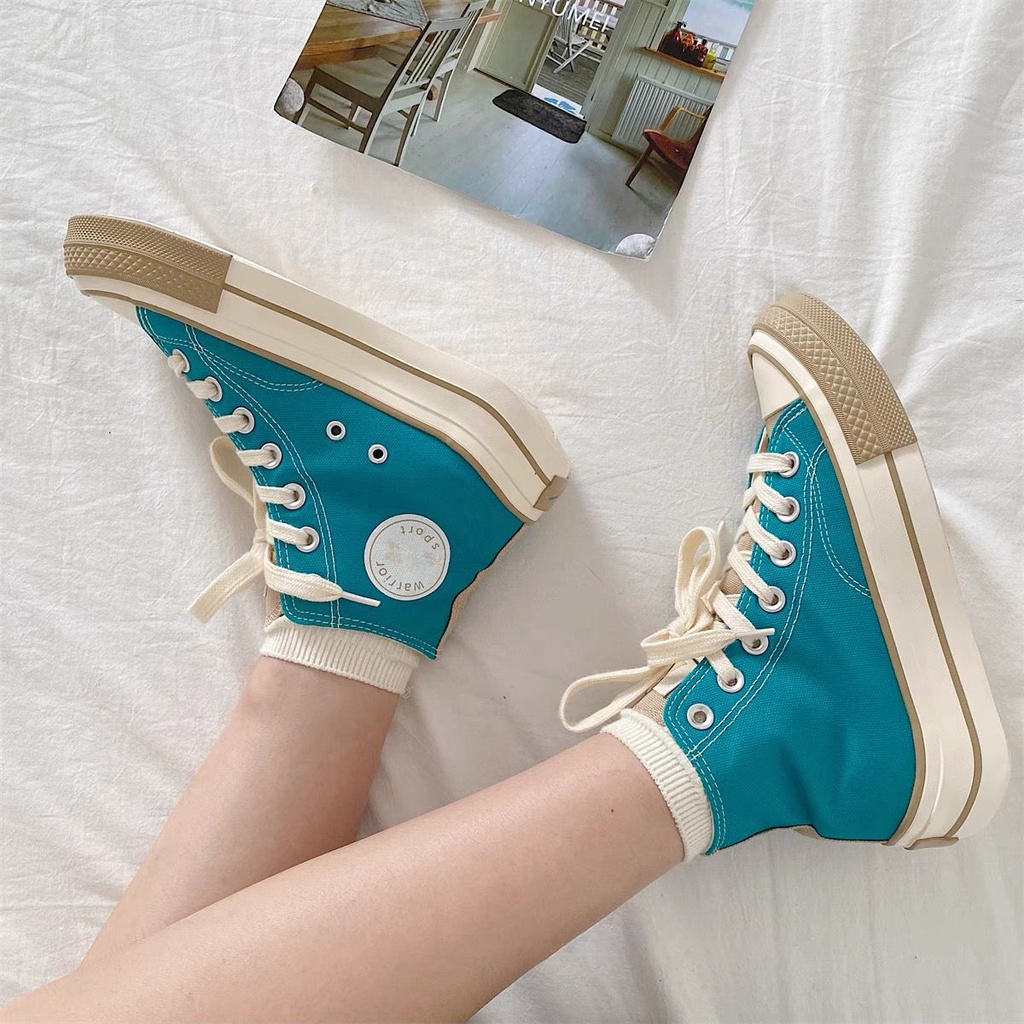 Giày Vải Canvas Đế Mềm Dày Thoáng Khí Phong Cách Hồng Kông Cổ Điển Thời Trang Hè Thu Cho Nữ