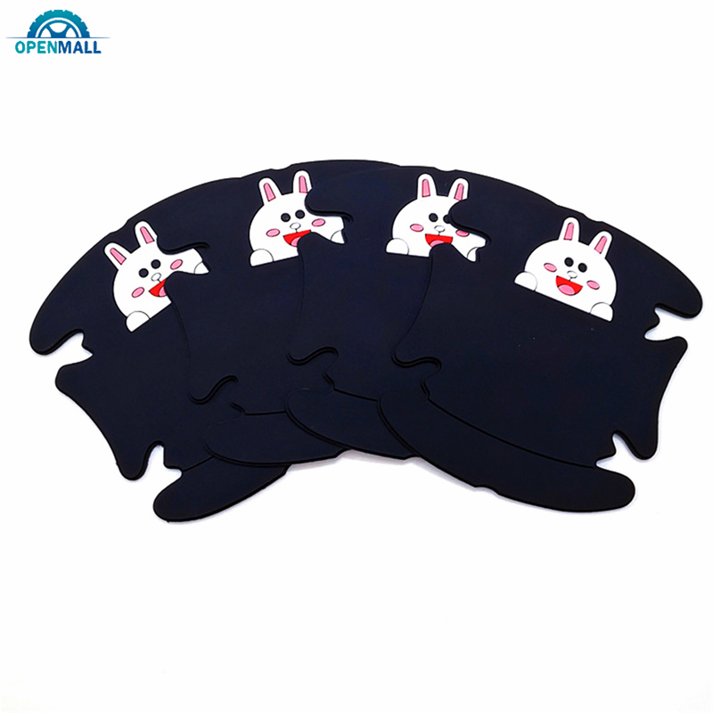 Set 4 Miếng Dán Trang Trí Tay Nắm Cửa Xe Ô Tô Hình Hoạt Hình Đáng Yêu