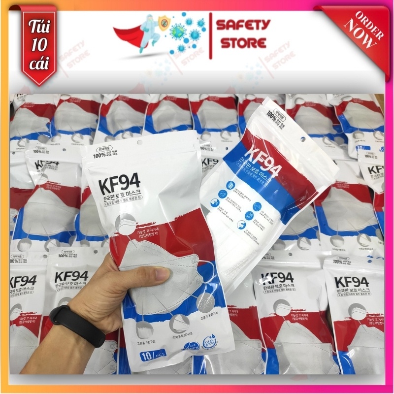 Khẩu trang KF94 - 4D hàn quốc kháng khuẩn 4 lớp SAFETY STORE DN - Set WAD 10 cái
