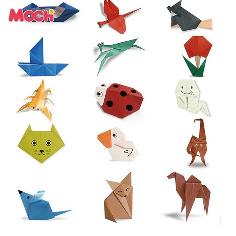 Giấy gấp Origami hai mặt hình vuông cho bé