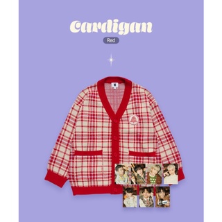 BTS 2021 HOLIDAY COLLECTION, 𝑳𝙞𝑻𝑻𝑳𝑬 𝑾𝞘𝑺𝑯 CARDIGAN (RED)