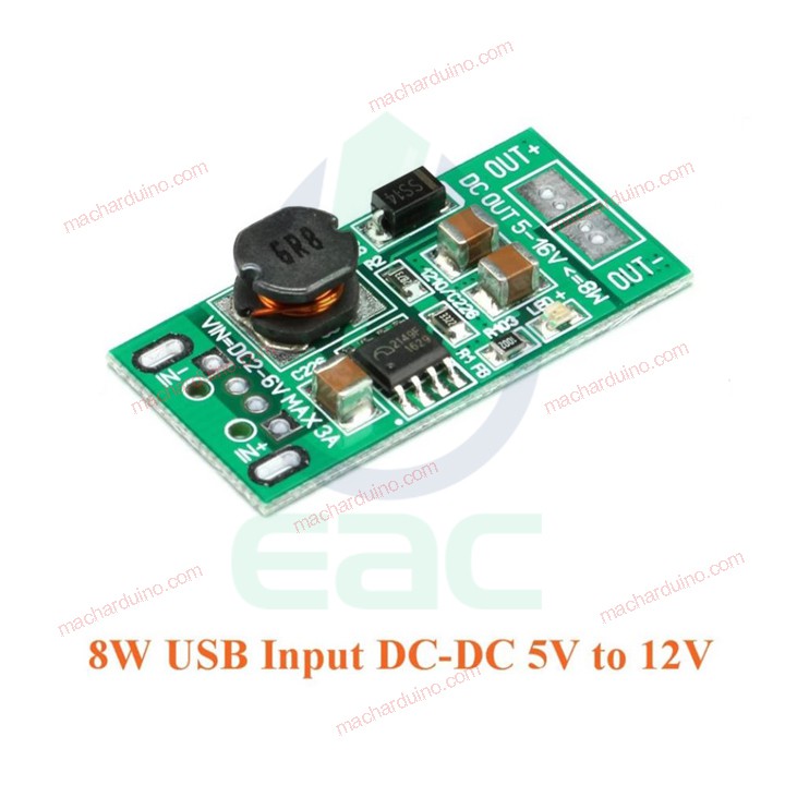Mạch Tăng Áp DC-DC từ 5V Đến 12VDC 8W USB [MS-294]
