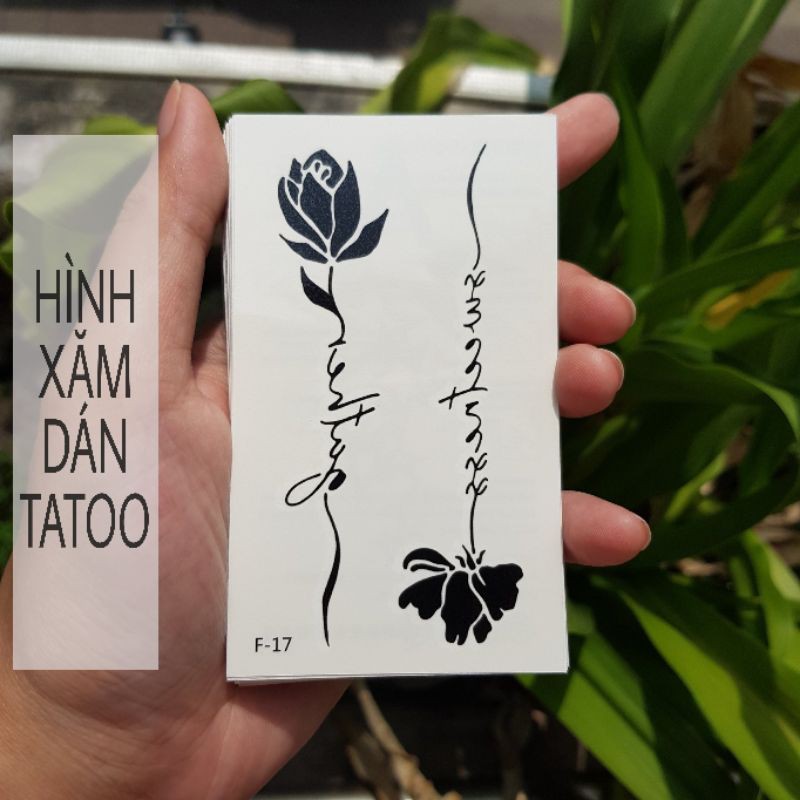 Hình xăm hoa chữ nghệ thuật sweetness, gather f17. Xăm dán boss tatoo tạm thời size 10x6cm