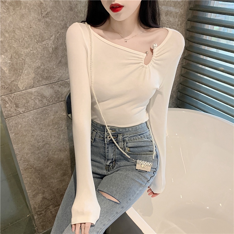 SUXI Áo tay dài thời trang mùa thu phong cách Hàn Quốc trẻ trung cho nữ