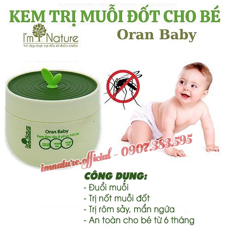 Kem Chống Muỗi Đốt Cho Bé - Làm Dịu Vết Đốt Sưng Ngứa Oran Baby 50gr