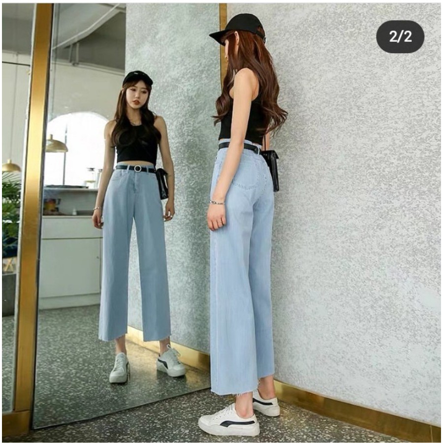 Quần bò ống rộng_ kèm video ảnh thật