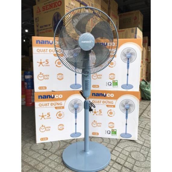 ★NANOCO★ Quạt đứng hẹn giờ hàng cao cấp NSF1616BL (Xanh)/ NSF1616BE (Trắng ngà) - (Hàng chính hãng)