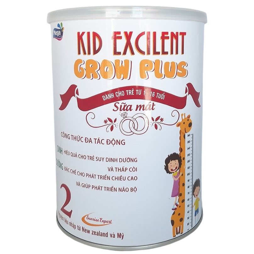 Sữa mát tăng chiều cao, phát triển trí não cho trẻ Kid Excilent Gro Plus lon 900g