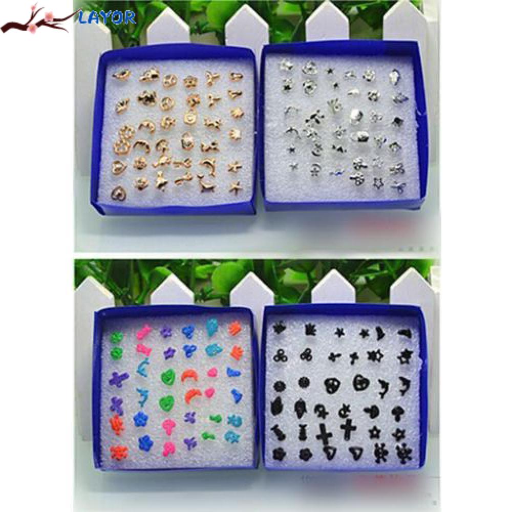 Bộ 18 Đôi Bông Tai Kiểu Dáng Mới Lạ Cho Nữ|Hộp Nhựa Đựng Trang Sức Nhiều Màu Sắc
