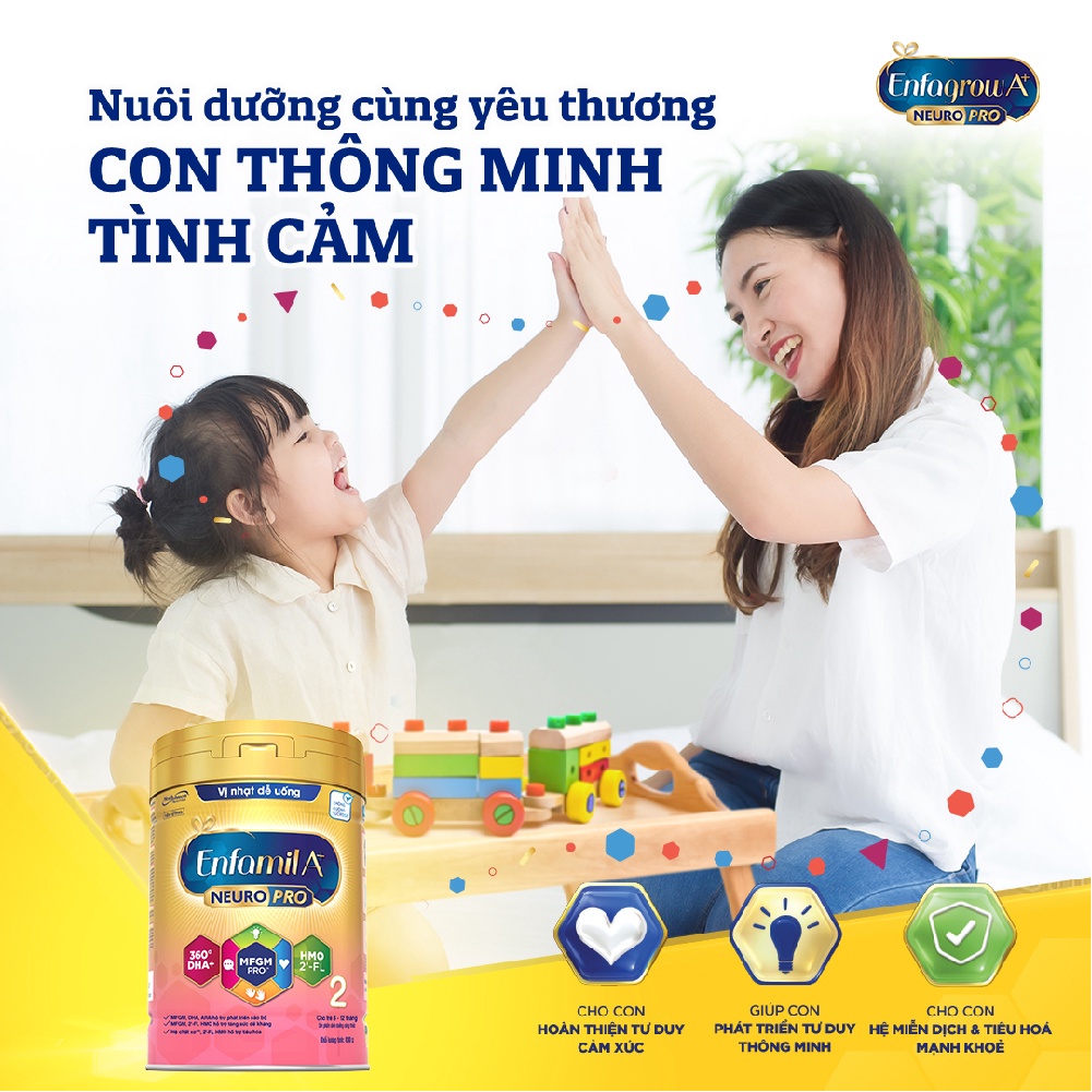 Sữa bột Enfamil A+ Neuropro 2 Vị thanh mát với dưỡng chất DHA & MFGM cho trẻ từ 6 - 12 tháng tuổi - 830g