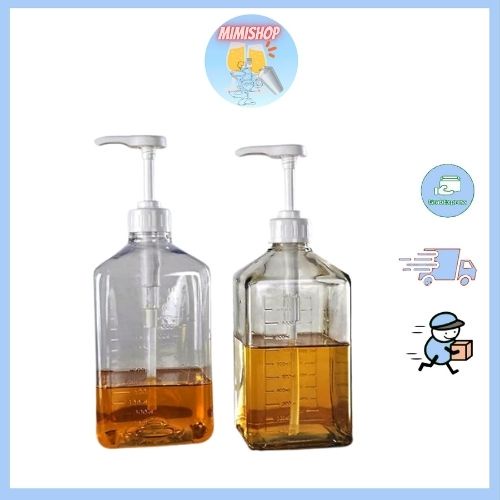 Bình Bơm Siro Pha Chế Thủy Tinh Dung Tích 1100ml Kèm Vòi Pump 1 Lần 10ml Thiết Kế Nhỏ Gọn, Tiện Lợi