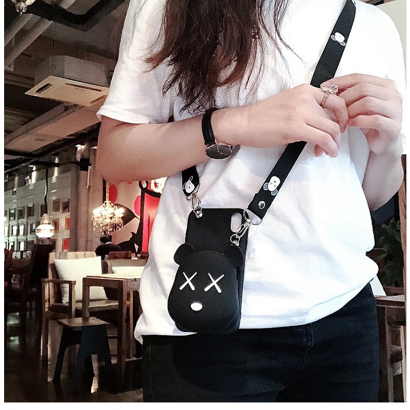 Vỏ iphone 13 12 mini 11 pro max xr x xs max 7 8 6 plus cartoon violent bear wallet bag vỏ điện thoại mềm iphone 13pro 12pro max 11pro se 2022 6s 5s dây buộc tpu