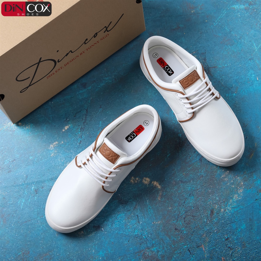 Giày Sneaker Da Nam DINCOX C03 Khí Chất Lịch Thiệp White