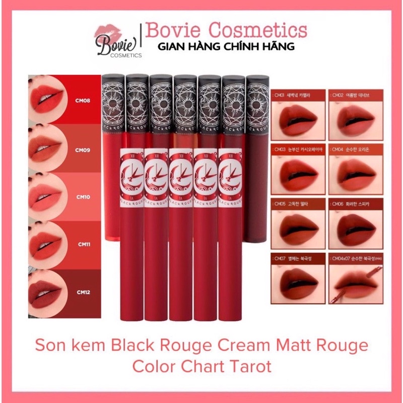 [CM01-CM12] Son kem lì Black Rouge Cream Matt Rouge Tarot Ver 1-2 | Son blackrouge | WebRaoVat - webraovat.net.vn