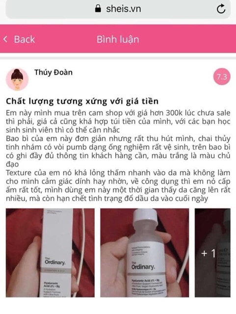 CÓ BILL- Tinh chất The ORDINARY HYALURONIC ACID 2% + B5