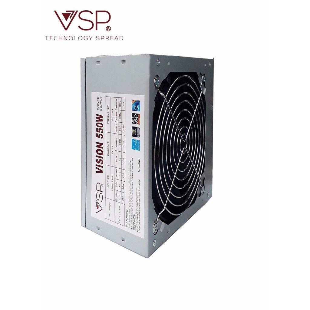 Nguồn Vision 550w 650w 750w fan 12 Box. Vi Tính Quốc Duy