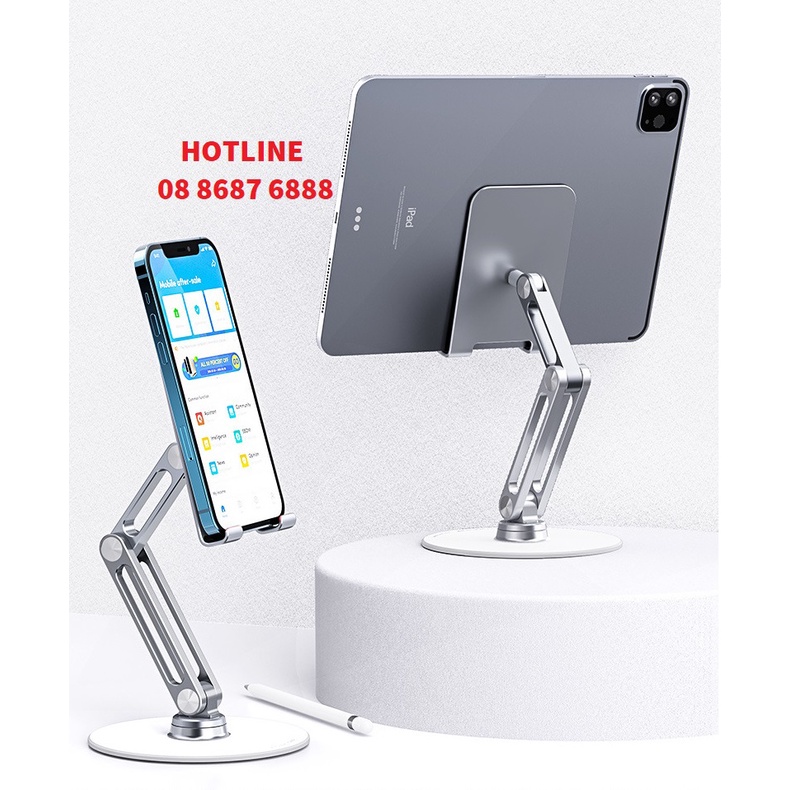 Giá đỡ điện thoại, Kẹp điện thoại, Ipad L08 đa năng xoay 360 độ 2 khớp điều chỉnh cao cấp DIGIMIX