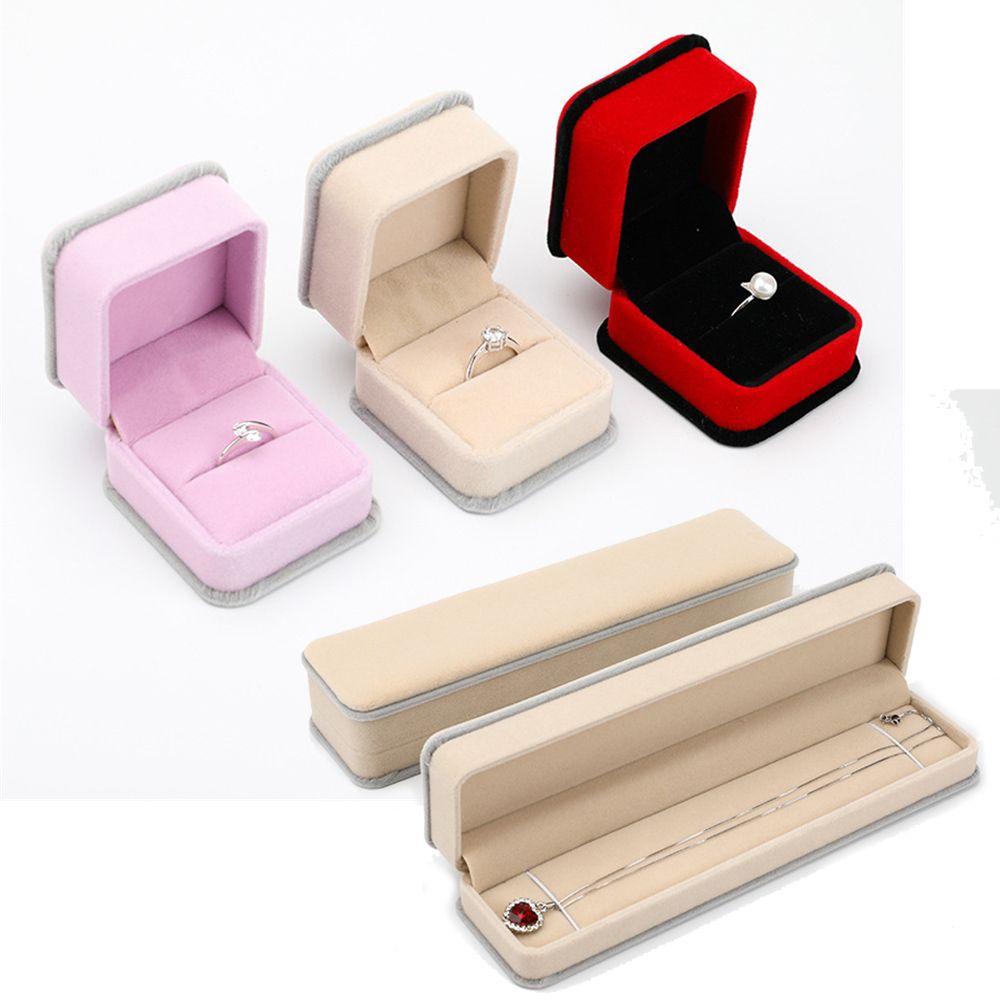Hộp Đựng Trang Sức Nhẫn Bằng Vải Flannel Chất Lượng Cao