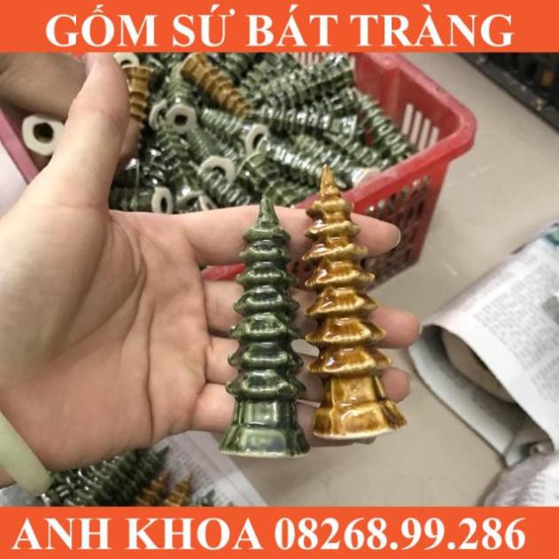 Tháp chùa vàng - phụ kiện cho thác phong thuỷ - Gốm sứ Bát Tràng Anh Khoa | BigBuy360 - bigbuy360.vn